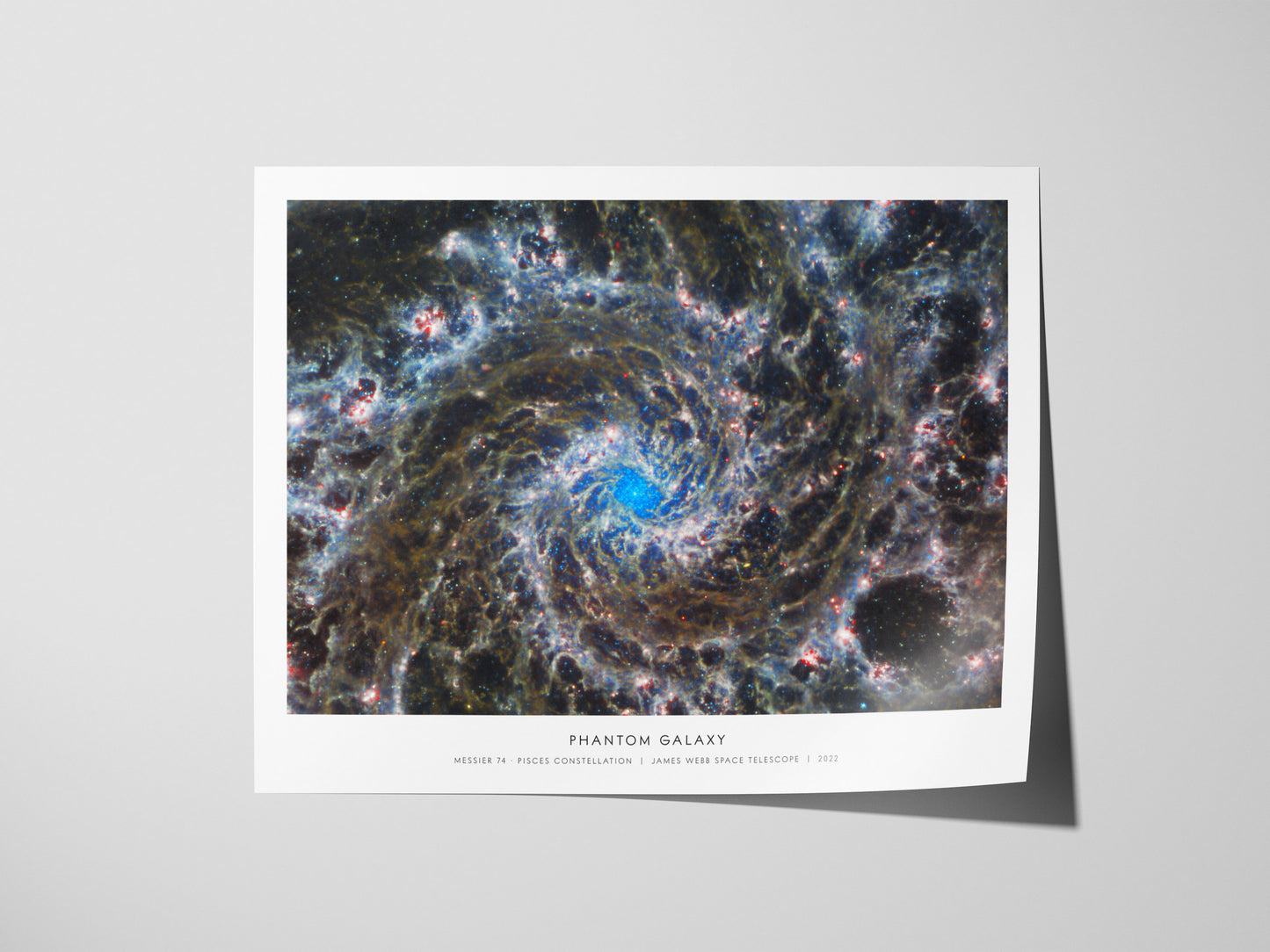 PHANTOM GALAXY Landscape Poster | NASA Space Photography Wall Art — giclée print detail on matte paper