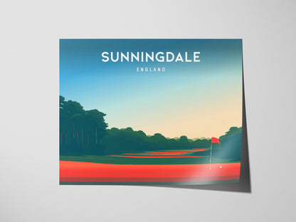Sunningdale, England Landscape Poster | Golf Wall Art & Framed or Unframed Links Poster — giclée print detail on matte paper