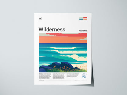Wilderness, Puerto Rico Poster | Tropical Surf Paradise Wall Art — giclée print detail on matte paper