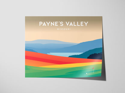 Payne's Valley Landscape Poster | Missouri Country Club Decor & Golf Course Print Wall Art — giclée print detail on matte pap