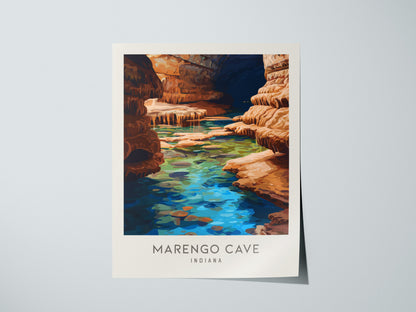 Marengo Cave Matte Border Poster | Indiana Travel Wall Art — giclée print detail on matte paper