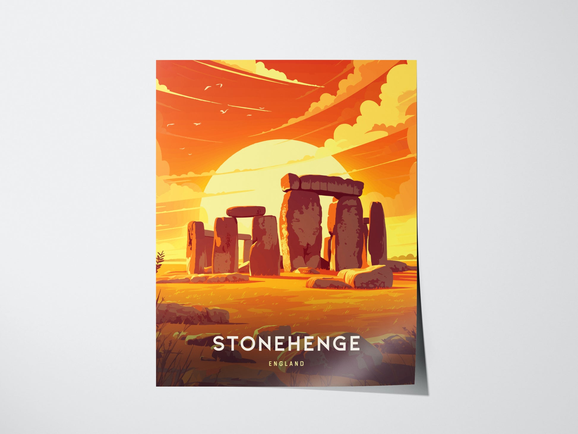 Stonehenge Poster | England UNESCO Site Ancient Monument UK History Gift