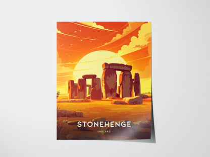 Stonehenge Poster | England UNESCO Site Ancient Monument UK History Gift