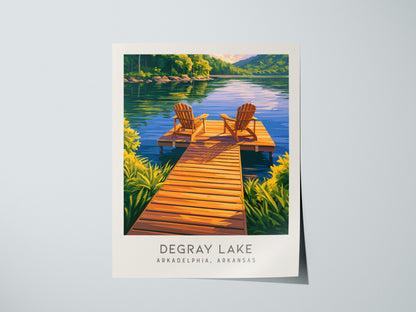 DeGray Lake Matte Border Poster | Arkadelphia, Arkansas Destination Print — giclée print detail on matte paper