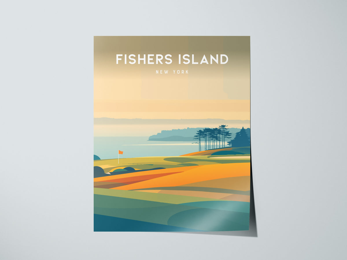 Fishers Island, New York Poster | Links Poster & Country Club Decor Wall Art — giclée print detail on matte paper