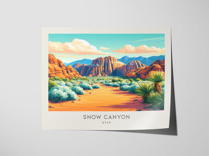 Snow Canyon Landscape Matte Border Poster | Utah Vacation Wall Art — giclée print detail on matte paper