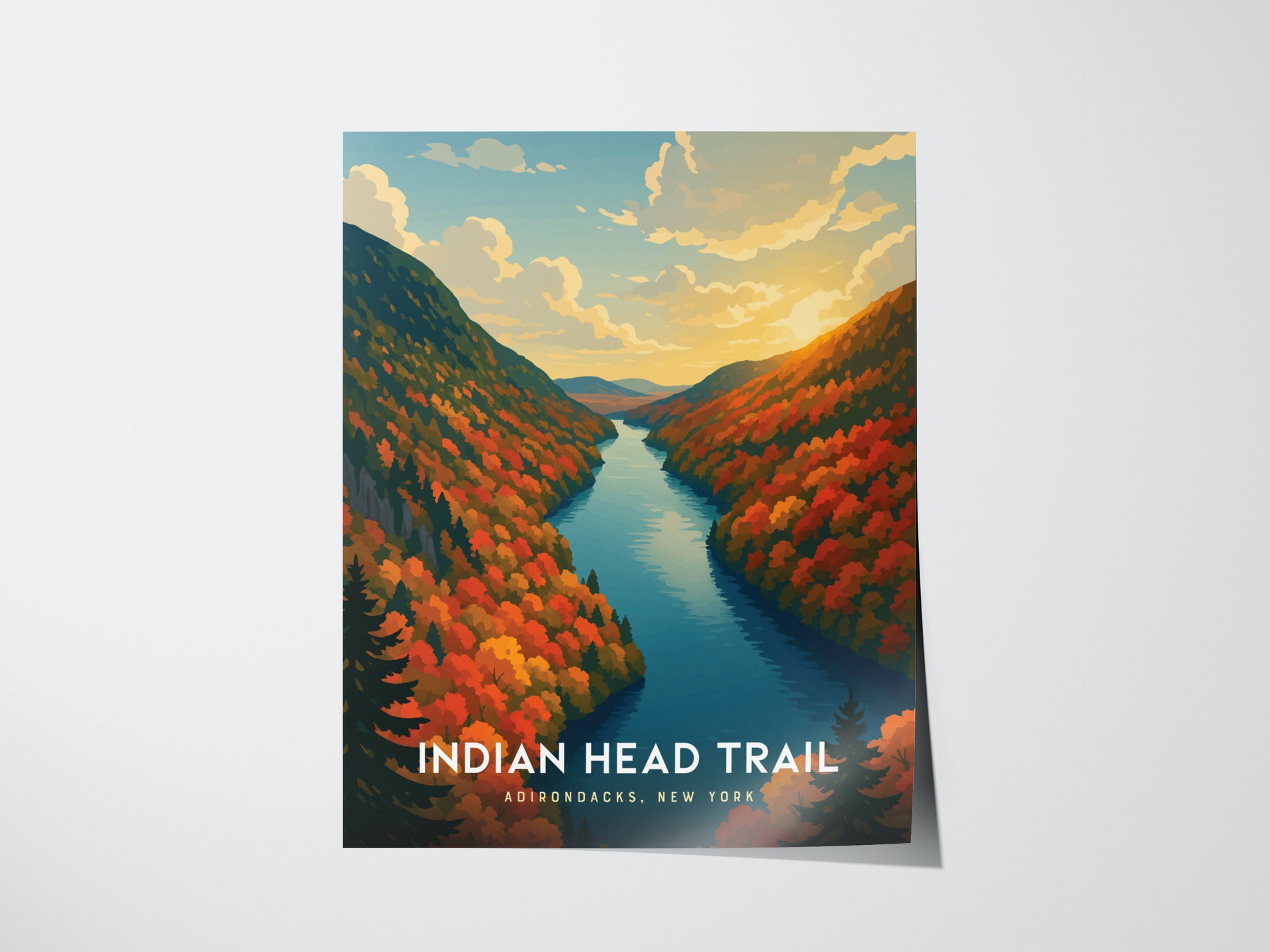 Indian Head Trail Poster | Adirondacks New York Wall Art