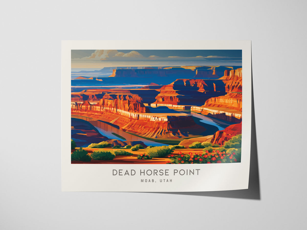 Dead Horse Point Landscape Matte Border Poster | Moab, Utah Travel Wall Art — giclée print detail on matte paper