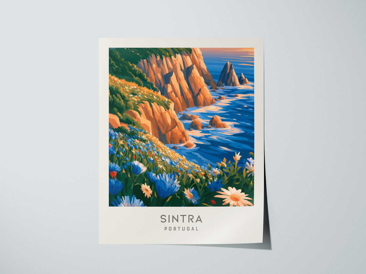 Sintra Matte Border Poster | Portugal Destination Print Travel Wall Art — giclée print detail on matte paper