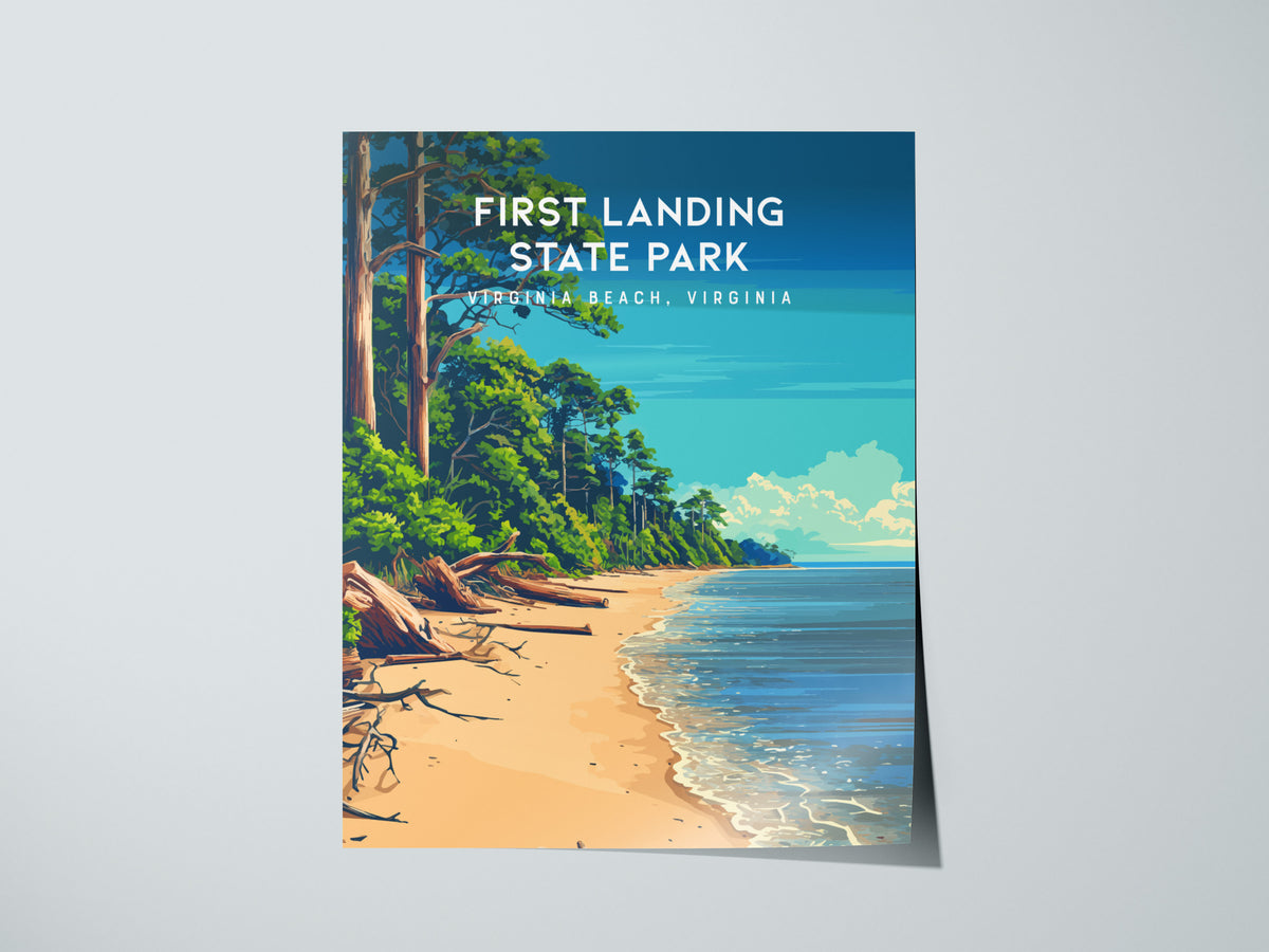 First Landing State Park, Virginia Beach, Virginia Poster | Travel Gift Destination Print Wall Art — giclée print detail on m