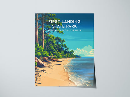 First Landing State Park, Virginia Beach, Virginia Poster | Travel Gift Destination Print Wall Art — giclée print detail on m