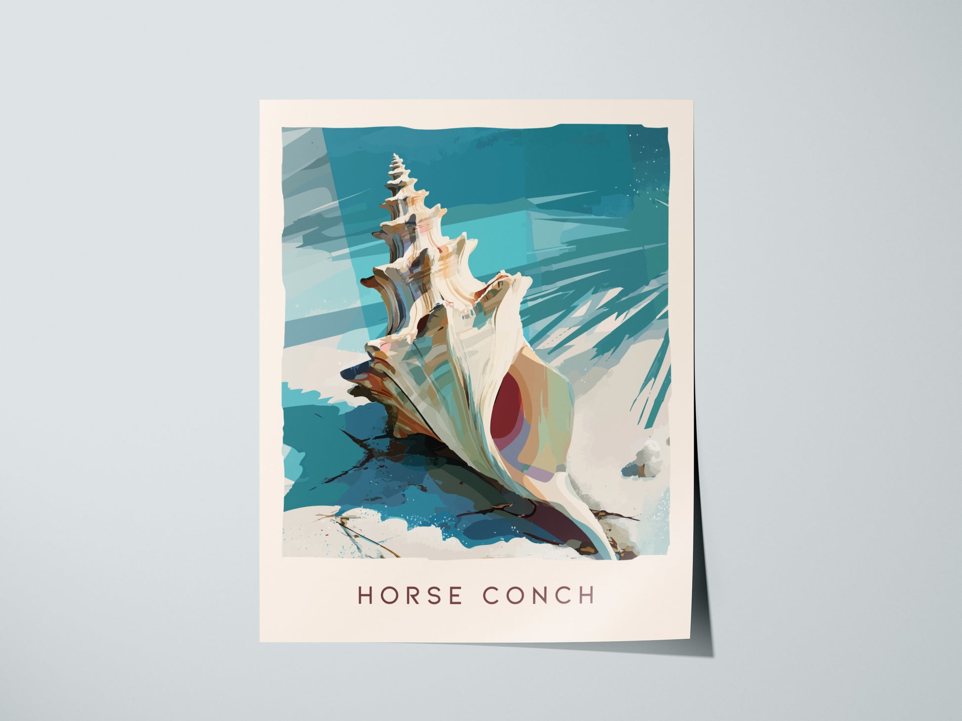 Horse Conch Shell Poster | Florida Ocean Wildlife Coastal Beach Wall Art