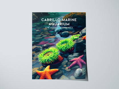 Cabrillo Marine Aquarium, California Poster | Ocean Discovery & Tide Pool Wall Art — giclée print detail on matte paper