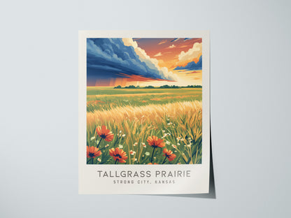 Tallgrass Prairie Matte Border Poster | Strong City, Kansas Destination Print — giclée print detail on matte paper