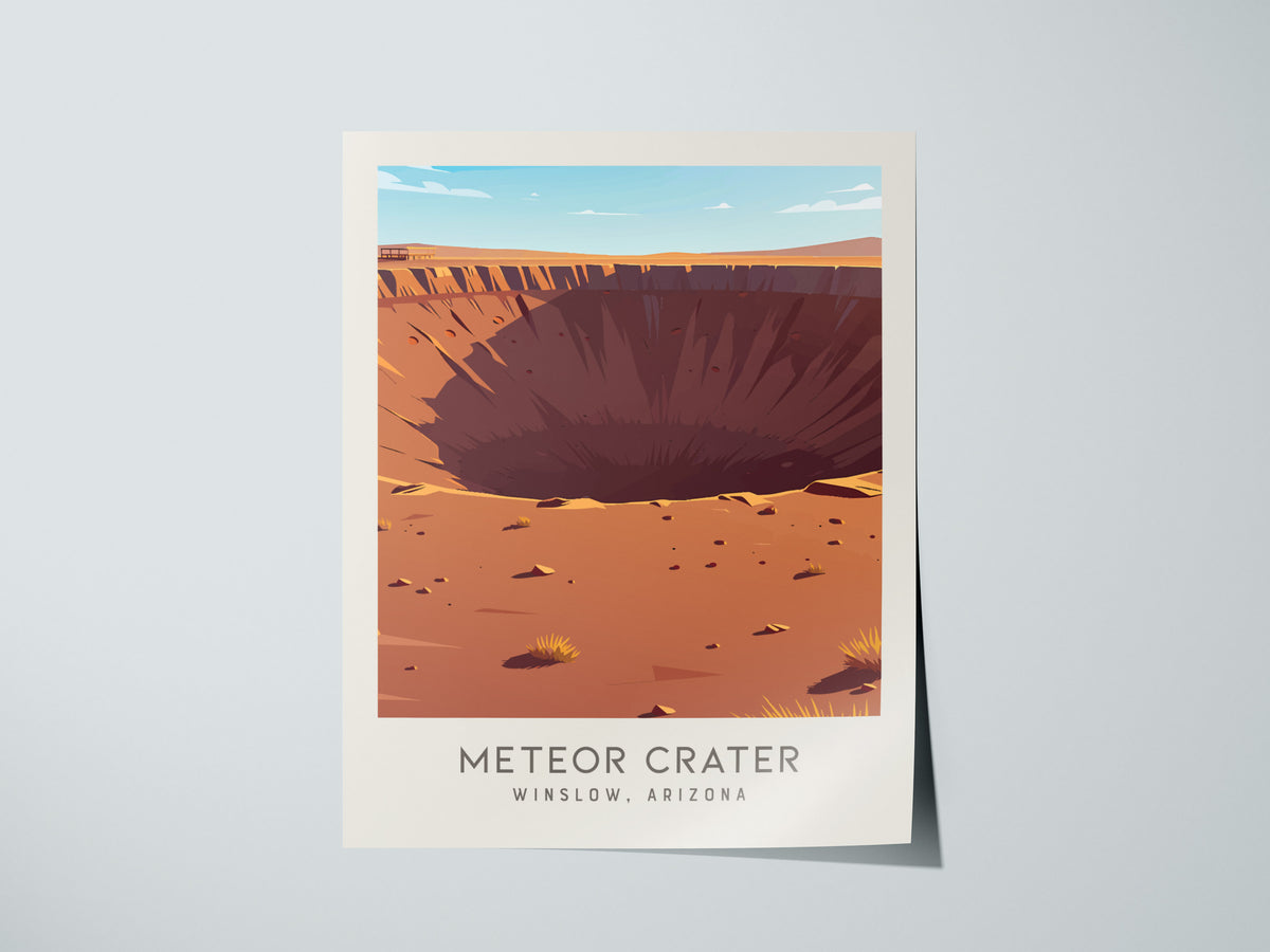 Meteor Crater Matte Border Poster | Winslow, Arizona Destination Print — giclée print detail on matte paper