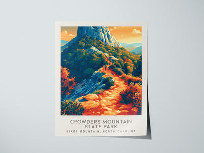 Crowders Mountain State Park Matte Border Poster | Kings Mountain, North Carolina Destination Print — giclée print detail on