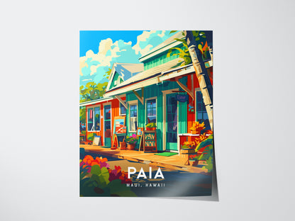 Paia Maui Poster | North Shore Road to Hana Wall Art Print