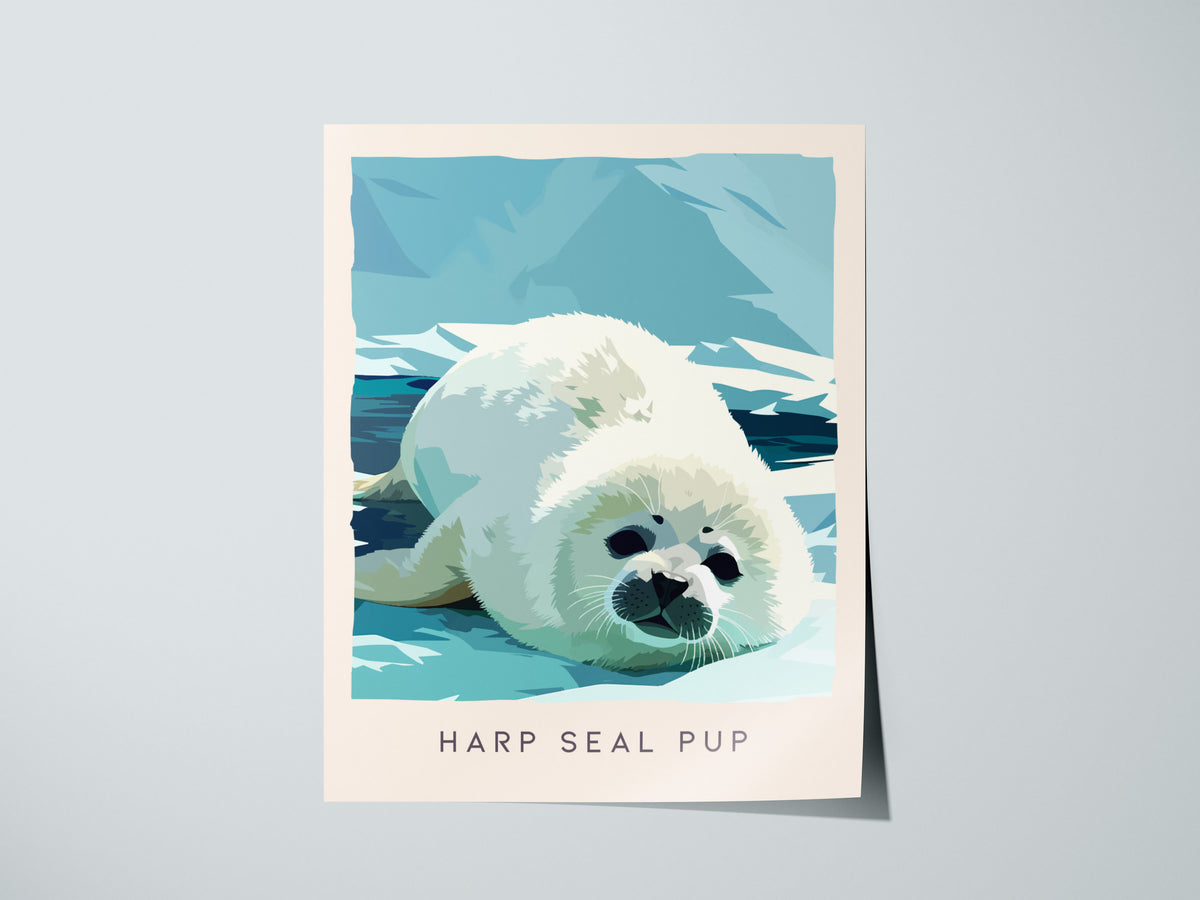 Harp Seal Pup, Pagophilus groenlandicus Poster | Arctic Wildlife Wall Art — giclée print detail on matte paper
