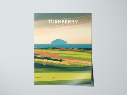 Turnberry, Scotland Poster | Links Poster & Golfer Gift Wall Art — giclée print detail on matte paper