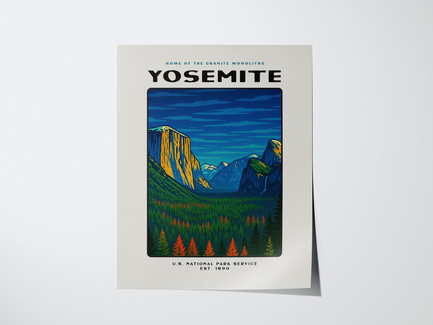 Yosemite National Park Poster | Vintage WPA-Style Travel Wall Art Print