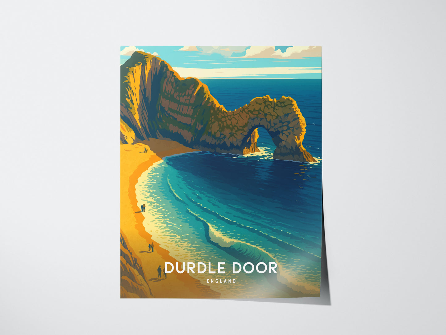 Durdle Door England Poster | Jurassic Coast Sea Arch Wall Art | Framed or Unframed