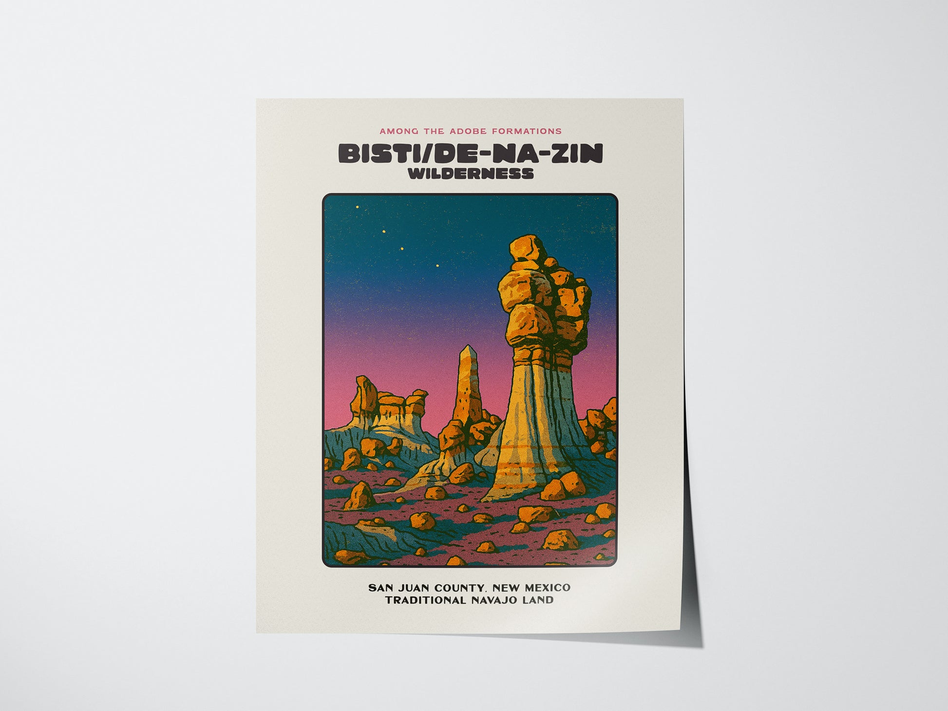 Bisti De-Na-Zin Wilderness Poster | New Mexico Badlands Desert Wall Art