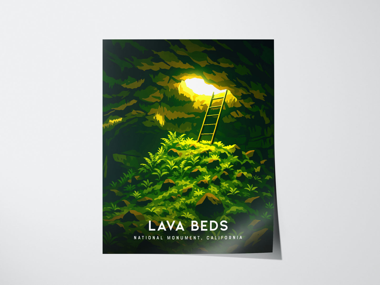 Lava Beds National Monument Poster | California Lava Tube Cave Wall Art