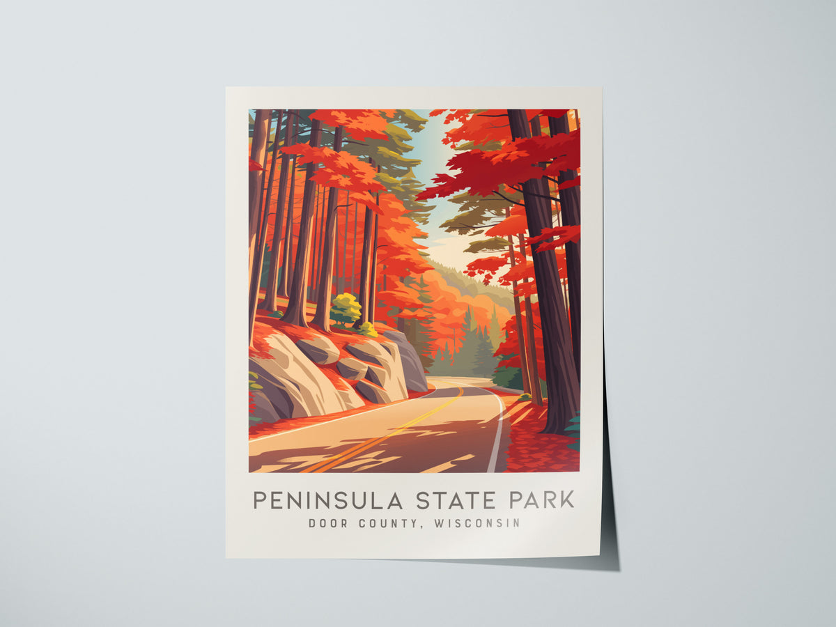 Peninsula State Park Matte Border Poster | Door County, Wisconsin Destination Print — giclée print detail on matte paper