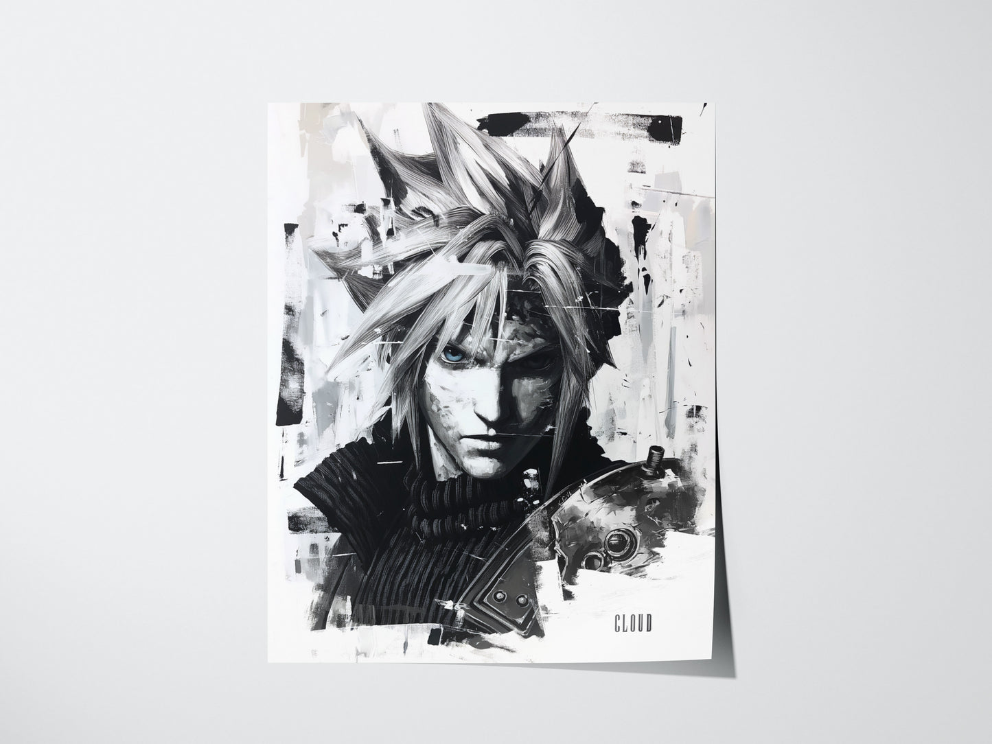 Cloud Final Fantasy VII Poster | Video Game Character Wall Art | Framed or Unframed