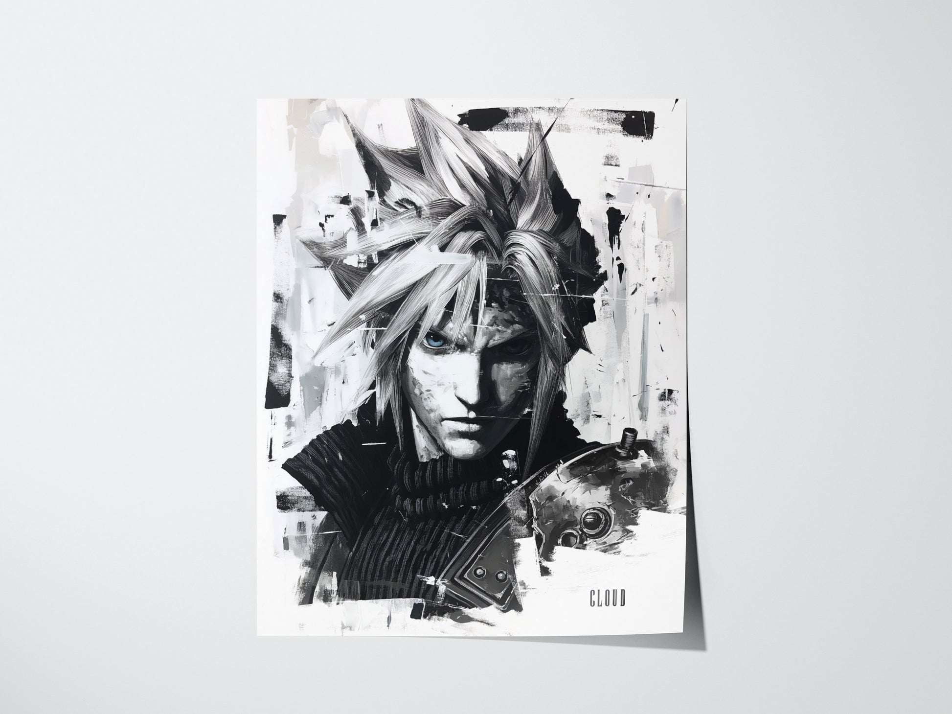 Cloud Final Fantasy VII Poster | Video Game Character Wall Art | Framed or Unframed