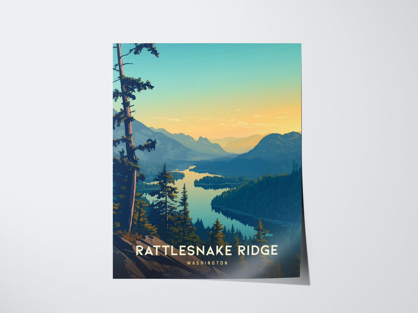 Rattlesnake Ridge Trail Poster | Pacific Northwest Hike Wall Art