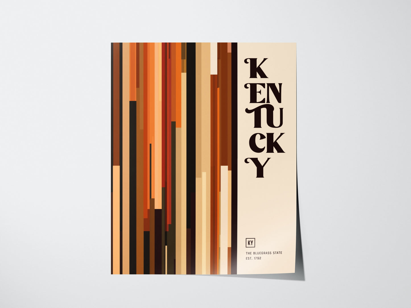 Kentucky The Bluegrass State Poster Abstract Bourbon Wall Art