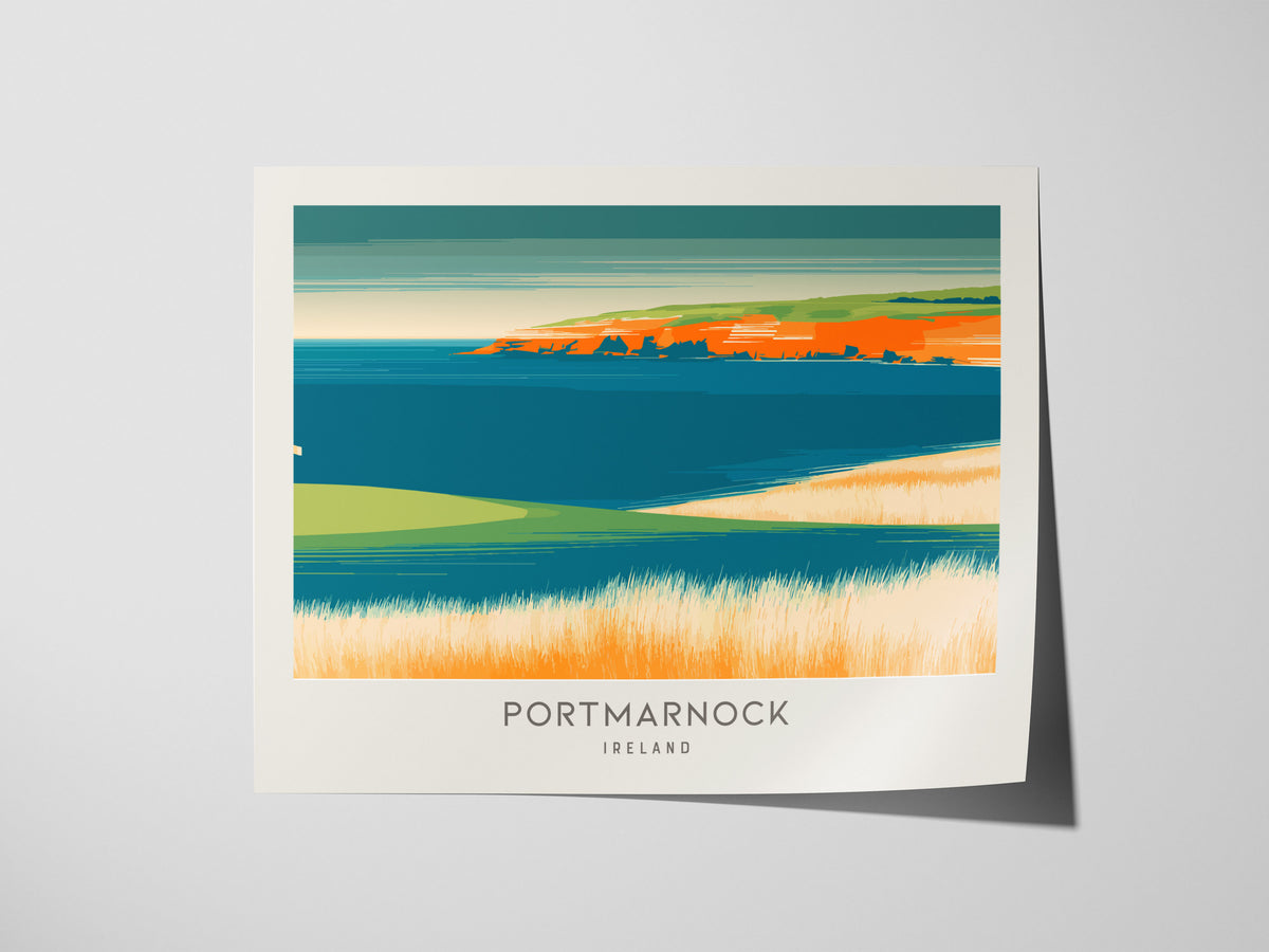 Portmarnock Landscape Matte Border Poster | Ireland Golf Wall Art & Framed or Unframed Decor — giclée print detail on matte p