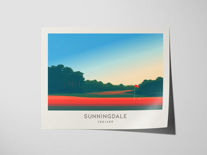 Sunningdale Landscape Matte Border Poster | England Travel Wall Art — giclée print detail on matte paper