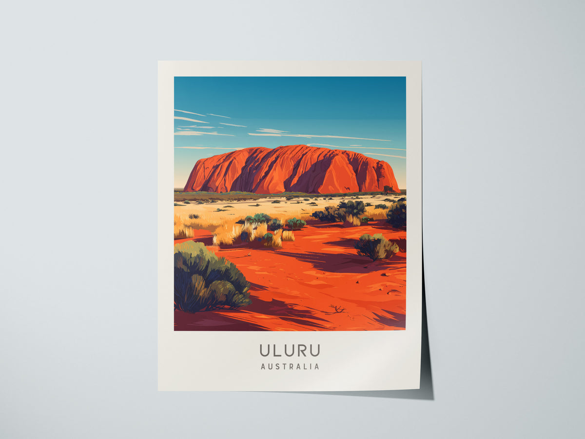 Uluru Matte Border Poster | Australia Travel Wall Art — giclée print detail on matte paper
