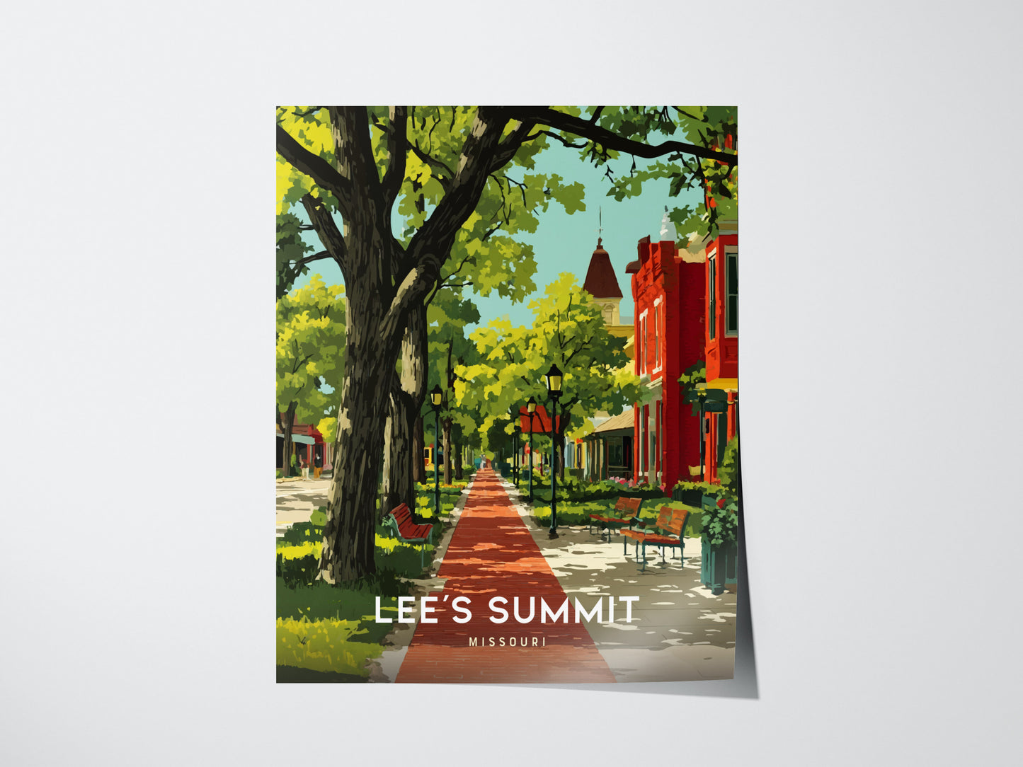 Lee's Summit Missouri Poster | Historic Downtown Wall Art Print