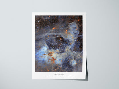 Superbubble Poster | N44 · Large Magellanic Cloud | NASA N44 Large Magellanic Cloud Astronomy Print — giclée print detail on