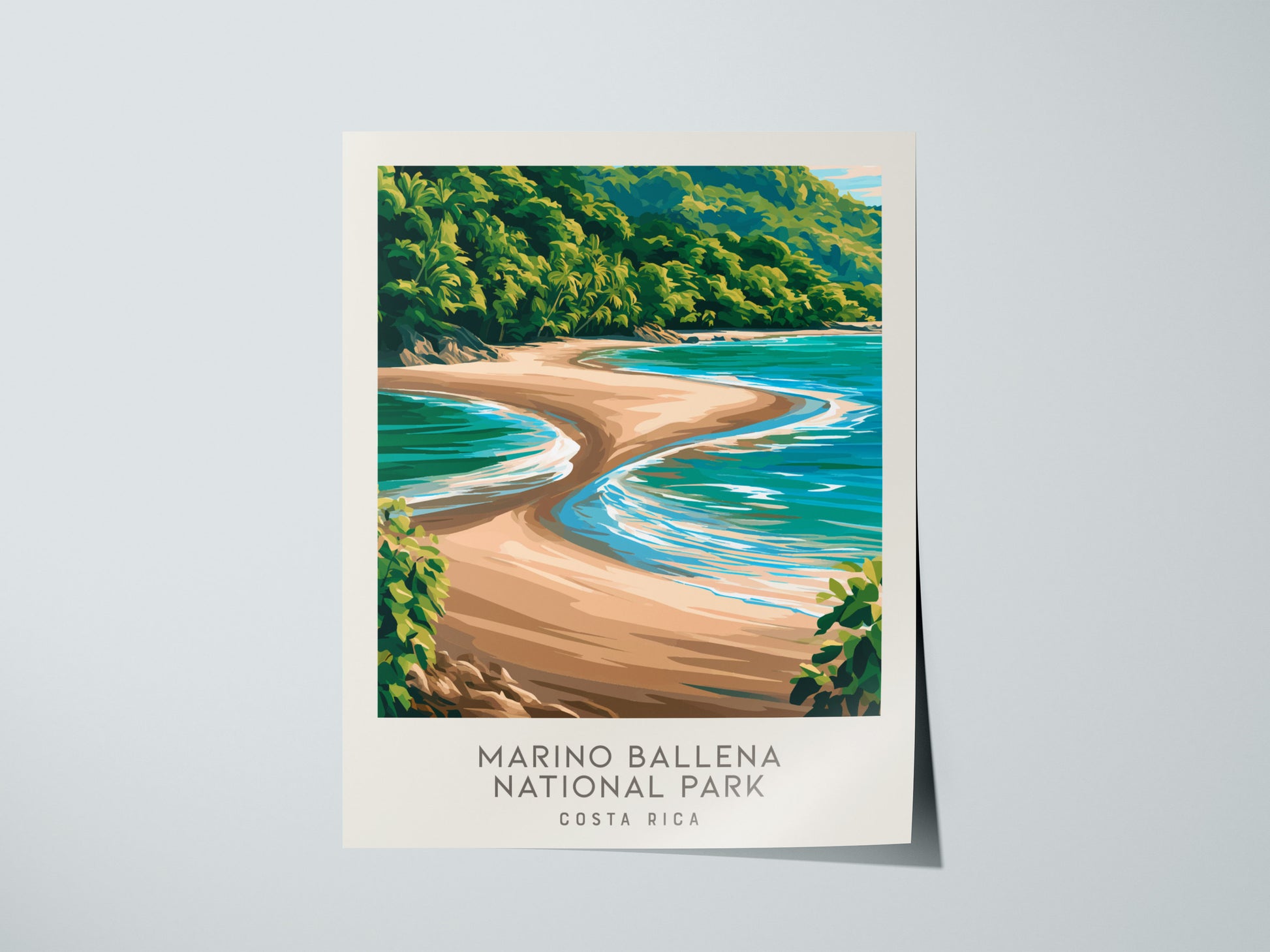 Marino Ballena National Park Matte Border Poster | Costa Rica Travel Wall Art — giclée print detail on matte paper