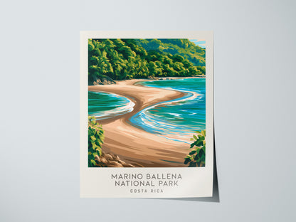 Marino Ballena National Park Matte Border Poster | Costa Rica Travel Wall Art — giclée print detail on matte paper