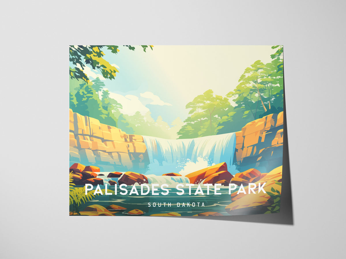 Palisades State Park Landscape Poster | South Dakota Vacation Wall Art — giclée print detail on matte paper