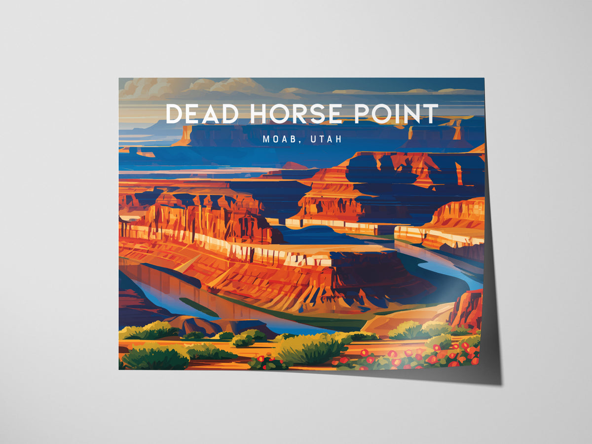 Dead Horse Point Landscape Poster | Moab, Utah Framed or Unframed Vacation Wall Art — giclée print detail on matte paper
