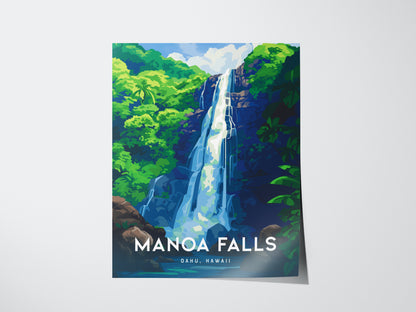Manoa Falls Poster | Oahu Hawaii Waterfall Wall Art