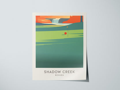 Shadow Creek Matte Border Poster | Nevada Golf Wall Art Country Club Decor — giclée print detail on matte paper