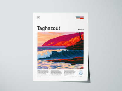 Taghazout, Morocco Poster | Sun-Kissed Surf Village Wall Art — giclée print detail on matte paper