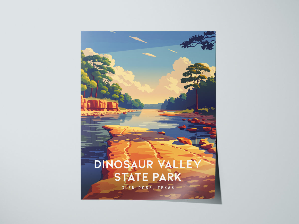 Dinosaur Valley State Park, Glen Rose, Texas Poster | Ancient Riverbed Adventure Wall Art — giclée print detail on matte pape