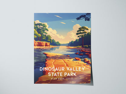 Dinosaur Valley State Park, Glen Rose, Texas Poster | Ancient Riverbed Adventure Wall Art — giclée print detail on matte pape