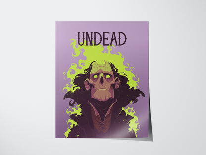 Undead Warlock Poster | D&D Fantasy Art | RPG Necromancer Game Room Print