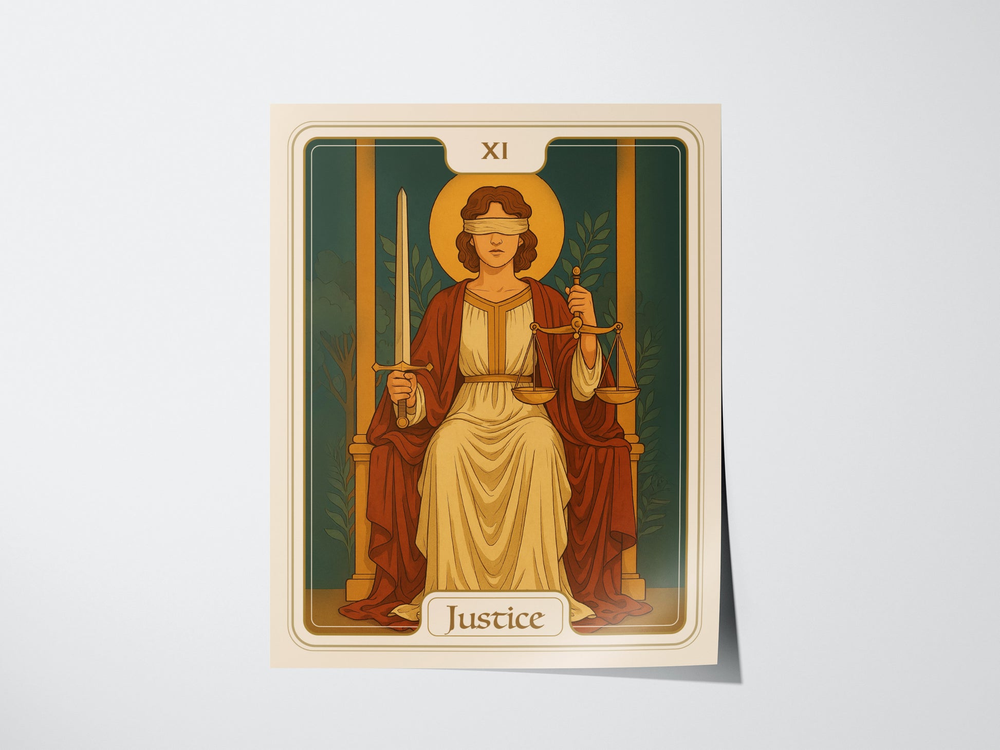 Justice Tarot Card Poster | Major Arcana Wall Art