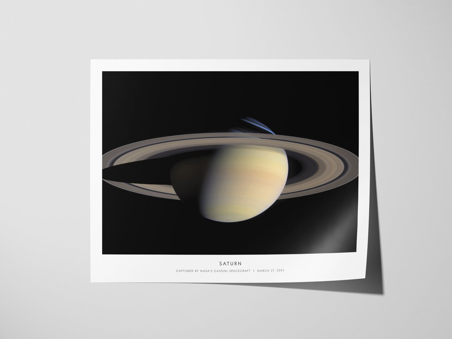 Saturn Landscape Poster | Captured by Nasa's Cassini Spacecraft | NASA Cassini Spacecraft Astronomy Print Space Photography W