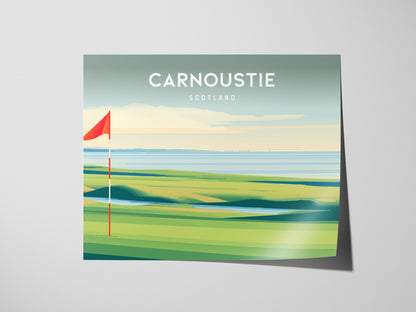 Carnoustie Landscape Poster | Scotland Golf Wall Art Framed or Unframed — giclée print detail on matte paper